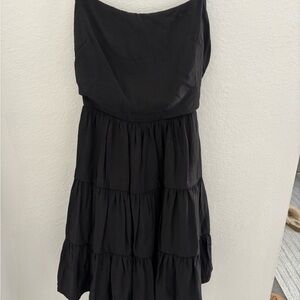Princess Polly Black One Shoulder Ruched Sundress